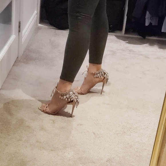 ****SOLD***100% Authentic Aquazzura Eden Crystal-Embellished Suede Sandals Sz 39 - Picture 9 of 10